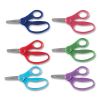Kids Scissors, Rounded Tip, 5" Long, 1.75" Cut Length, Straight Handles, Randomly Assorted Colors1