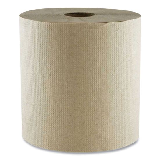 Hard Wound Towel, 1 Ply, 8" x 700 ft, Kraft, 6/Carton1