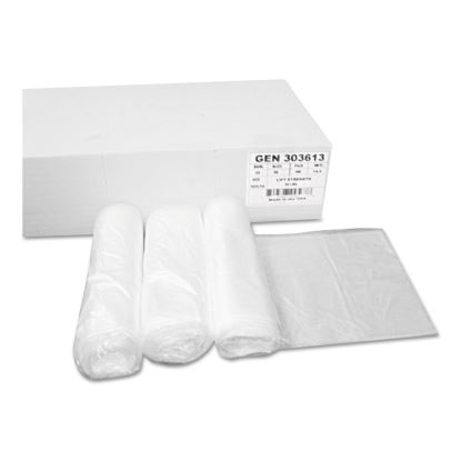 High Density Can Liners, 30 gal, 10 microns, 30" x 36", Natural, 25 Bags/Roll, 20 Rolls/Carton1