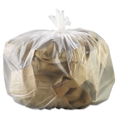 High Density Can Liners, 33 gal, 13 microns, 33" x 39", Natural, 25 Bags/Roll, 10 Rolls/Carton1