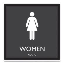 ADA Sign, Women, Plastic, 8 x 8, Clear/White1