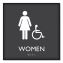 ADA Sign, Women Accessible, Plastic, 8 x8, Clear/White1