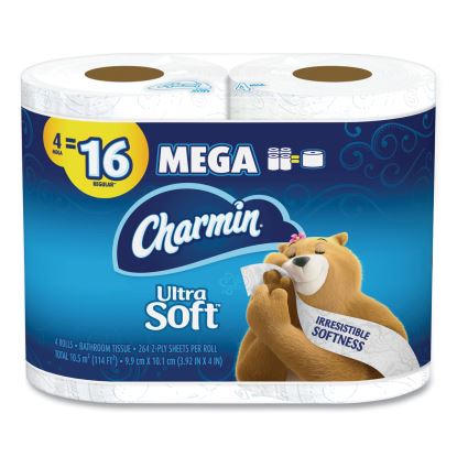 Ultra Soft Bathroom Tissue, Septic Safe, 2-Ply, White, 224 Sheets/Roll, 4 Rolls/Pack1