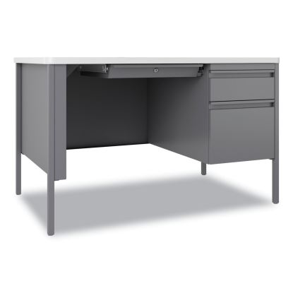 Teachers Pedestal Desks, One Right-Hand Pedestal: Box/File Drawers, 48" x 30" x 29.5", White/Platinum1