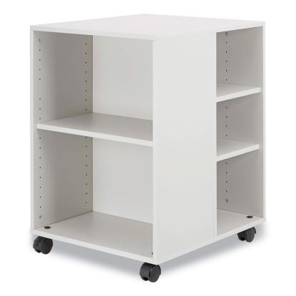 Flexible Multi-Functional Cart for Office Storage, Wood, 6 Shelves, 20.79 x 23.31 x 29.45, White1