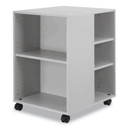 Flexible Multi-Functional Cart for Office Storage, Wood, 6 Shelves, 20.79 x 23.31 x 29.45, Gray1