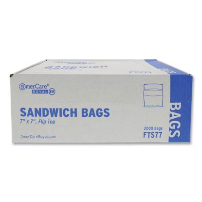 Flip Top Bag, 7" x 7", Clear, 2,000/Carton1