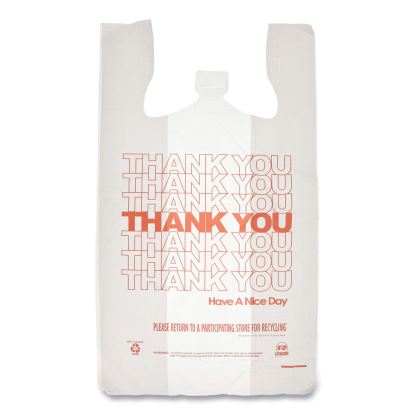 Thank You Bags, 13" x 23" x 23", Red/White, 1,000/Carton1