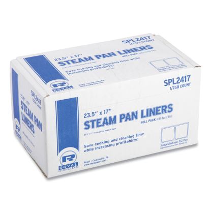 Steam Pan Liners With Twist Ties, For 1/2 Pan Sized Steam Pans, 0.02 mil, 17" x 23.5", 250/Carton1