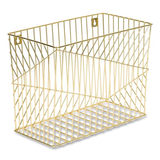 Vena Hanging File Basket, Letter Size, 6.85" Long, Gold1