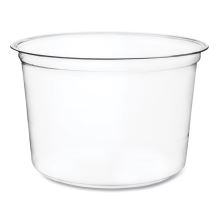 Round Deli Pots, 16 oz, 4.6 Diameter x 3"h, Clear, Plastic, 500/Carton1