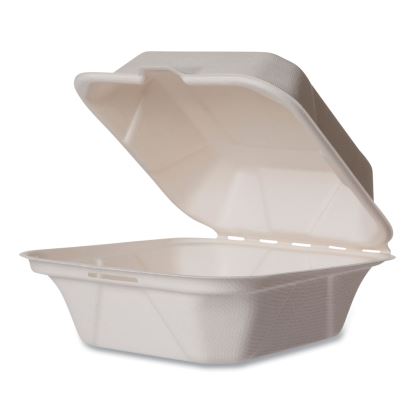 Nourish Molded Fiber Takeout Containers, 6 x 6 x 2, White, Sugarcane, 400/Carton1