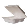 Nourish Molded Fiber Takeout Containers, 3-Compartment, 8 x 9 x 2, White, Sugarcane, 200/Carton1