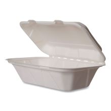 White Molded Fiber Clamshell Containers, 9 x 11 x 2, White, Sugarcane, 250/Carton1