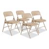 1200 Series Premium Vinyl Dual-Hinge Folding Chair, Supports 500 lb, 17.75" Seat Ht, French Beige, 4/CT,Ships in 1-3 Bus Days1