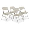 1200 Series Premium Vinyl Dual-Hinge Folding Chair, Supports 500lb, 17.75" Seat Height, Warm Gray, 4/CT,Ships in 1-3 Bus Days1