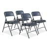 1200 Series Vinyl Dual-Hinge Folding Chair, Supports 500 lb, 17.75" Seat Ht, Dark Midnight Blue, 4/CT, Ships in 1-3 Bus Days1