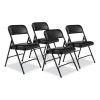 1200 Series Premium Vinyl Dual-Hinge Folding Chair, Supports 500 lb, 17.75" Seat Ht, Caviar Black, 4/CT,Ships in 1-3 Bus Days1