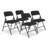 2200 Series Fabric Dual-Hinge Folding Chair, Supports 500 lb, Midnight Black Seat/Back, Black Base,4/CT,Ships in 1-3 Bus Days1