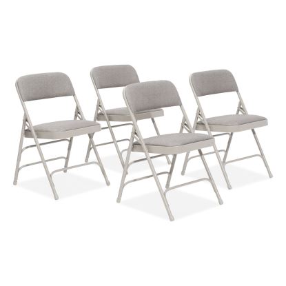 2300 Series Fabric Triple Brace Double Hinge Premium Folding Chair, Supports 500 lb, Greystone, 4/CT, Ships in 1-3 Bus Days1