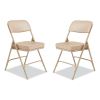 3200 Series 2" Vinyl Upholstered Double Hinge Folding Chair, Supports 300lb, 18.5" Seat Ht, Beige, 2/CT,Ships in 1-3 Bus Days1