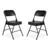 3200 Series 2" Vinyl Upholstered Double Hinge Folding Chair, Supports 300lb, 18.5" Seat Ht, Black, 2/CT,Ships in 1-3 Bus Days1