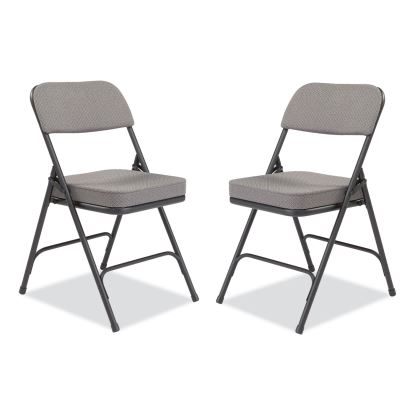 3200 Series Fabric Dual-Hinge Folding Chair, Supports 300 lb, Charcoal Seat/Back, Black Base, 2/CT, Ships in 1-3 Bus Days1