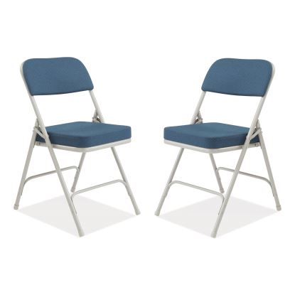 3200 Series Fabric Dual-Hinge Folding Chair, Supports 300 lb, Regal Blue Seat/Back, Gray Base, 2/CT, Ships in 1-3 Bus Days1