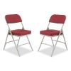 3200 Series Premium Fabric Dual-Hinge Folding Chair, Supports 300lb, Burgundy Seat/Back, Gray Base,2/CT,Ships in 1-3 Bus Days1