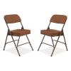 3200 Series Premium Fabric Dual-Hinge Folding Chair, Supports 300 lb, Gold Seat/Back, Brown Base, 2/CT, Ships in 1-3 Bus Days1