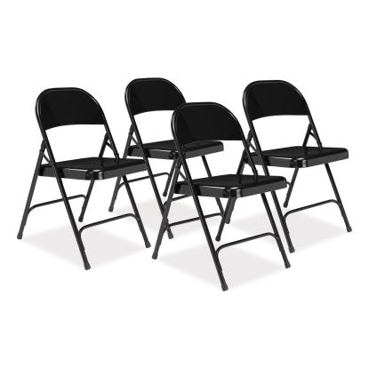 50 Series All-Steel Folding Chair, Supports 500 lb, 16.75" Seat Height, Black Seat/Back/Base, 4/CT,Ships in 1-3 Business Days1