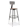 6200 Series 25"-33" Height Adj Heavy Duty Stool With Backrest, Supports 500 lb, Brown Seat, Black Base, Ships in 1-3 Bus Days1