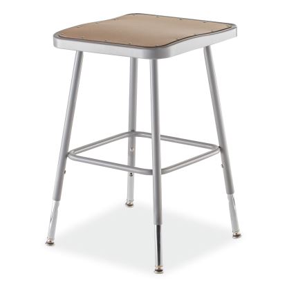 6300 Series Height Adj HD Square Seat Stool, Backless, Supports 500 lb, 18" to 26" Seat Ht, Brown/Gray, Ships in 1-3 Bus Days1