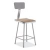 6300 Series HD Square Seat Stool w/Backrest, Supports 500 lb, 23.25" Seat Ht, Brown Seat,Gray Back/Base,Ships in 1-3 Bus Days1