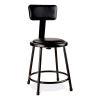 6400 Series Heavy Duty Vinyl Padded Stool w/Backrest, Supports 300lb, 18" Seat Ht, Black Seat/Back/Base,Ships in 1-3 Bus Days1