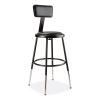 6400 Series Height Adj Heavy Duty Vinyl Steel Stool w/Backrest, Supports 300 lb, 19"-27" Seat Ht, Black,Ships in 1-3 Bus Days1