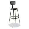 6400 Series Height Adj Heavy Duty Vinyl Steel Stool w/Backrest, Supports 300 lb, 25"-33" Seat Ht, Black,Ships in 1-3 Bus Days1