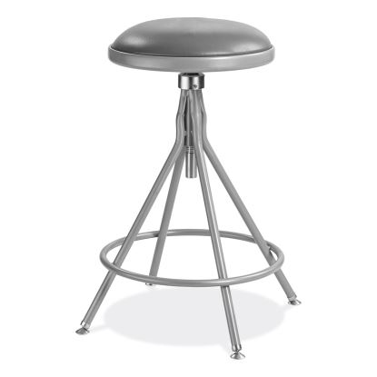 6500 Series Height Adjustable Heavy Duty Padded Swivel Stool, Supports 500lb, 24"-30" Seat Height, Gray,Ships in 1-3 Bus Days1