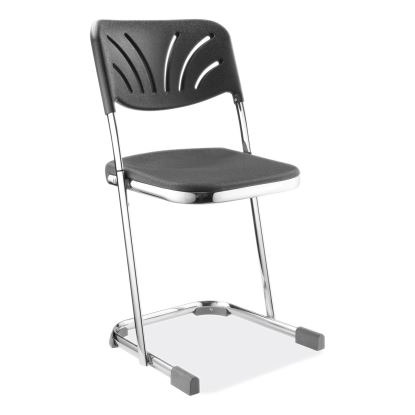 6600 Series Elephant Z-Stool With Backrest, Supports 500 lb, 18" Seat Ht, Black Seat/Back, Chrome Frame,Ships in 1-3 Bus Days1