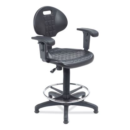 6700 Series Polyurethane Adj Height Task Chair w/Arms, Supports 300lb, 22"-32" Seat Ht, Black Seat/Base,Ships in 1-3 Bus Days1