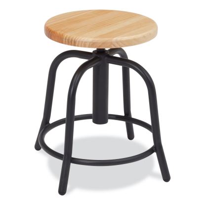 6800 Series Height Adj Wood Seat Swivel Stool, Supports 300 lb, 19"-25" Seat Ht, Maple Seat/Black Base, Ships in 1-3 Bus Days1