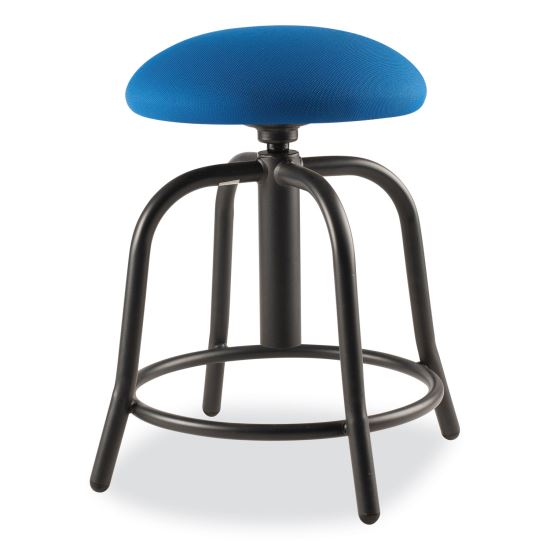 6800 Series Height Adj Fabric Padded Seat Stool, Support 300lb, 18"-25" Ht, Cobalt Blue Seat/Black Base,Ships in 1-3 Bus Days1