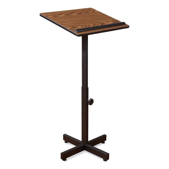 Portable Presentation Lectern Stand, 20 x 18.25 x 44, Medium Oak, Ships in 1-3 Business Days1