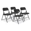 800 Series Plastic Folding Chair, Supports 500lb, 18" Seat Height, Black Seat/Back, Black Base, 4/CT, Ships in 1-3 Bus Days1