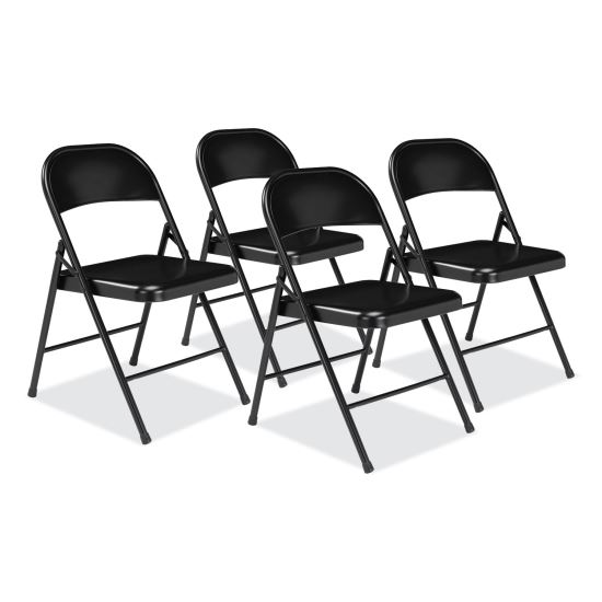 900 Series All-Steel Folding Chair, Supports 250lb, 17.75" Seat Height, Black Seat/Back/Base, 4/CT,Ships in 1-3 Business Days1