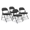 970 Series Fabric Padded Steel Folding Chair, Supports 250 lb, 17.75" Seat Ht, Star Trail Black, 4/CT, Ships in 1-3 Bus Days1