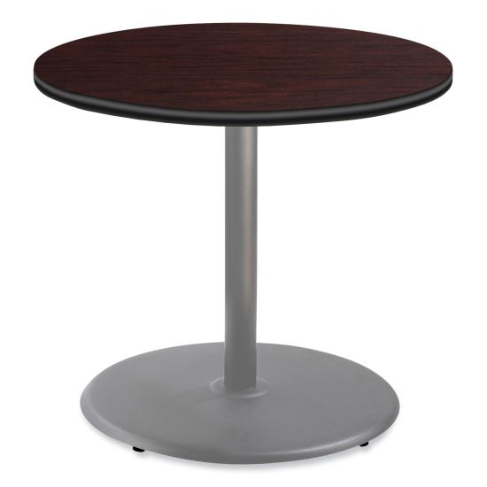 Cafe Table, 36" Diameter x 30h, Round Top/Base, Mahogany Top, Gray Base, Ships in 7-10 Business Days1