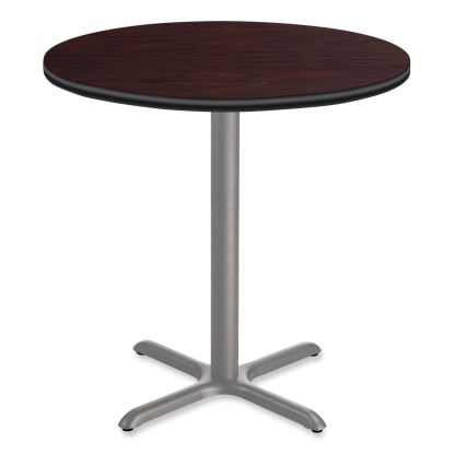 Cafe Table, 36" Diameter x 42h, Round Top/X-Base, Mahogany Top, Gray Base, Ships in 7-10 Business Days1