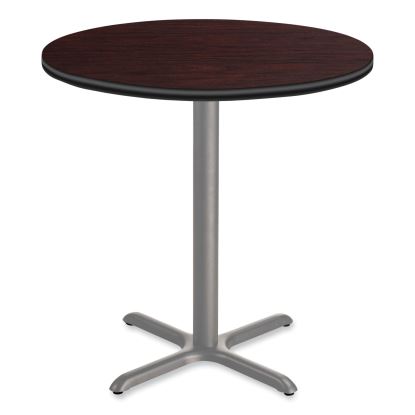 Cafe Table, 36" Diameter x 36h, Round Top/X-Base, Mahogany Top, Gray Base, Ships in 7-10 Business Days1