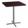 Cafe Table, 36w x 36d x 42h, Square Top/X-Base, Mahogany Top, Gray Base, Ships in 7-10 Business Days1